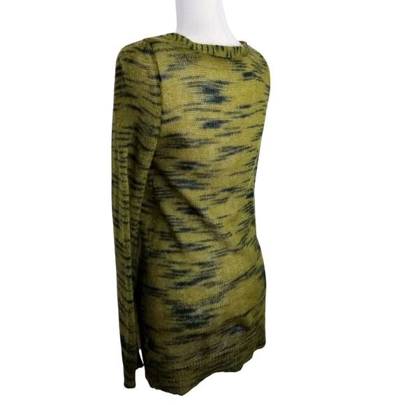 Free People FP BEACH Moss Green Mohair Tiger Stripe Cardigan Size M - Picture 6 of 12